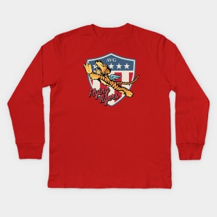 WW2 Flying Tigers Patch Kids Long Sleeve T-Shirt